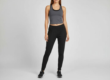 spodnie czarne tech fleece: Legginsy Sportowe damskie, rozmiar M