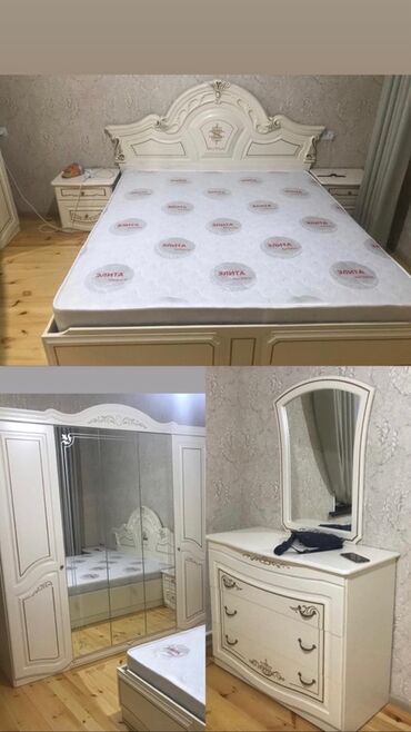 спальный гарнитур и кровать: Уктоочу бөлмө гарнитуру, Колдонулган, Белоруссия, Өзү алып кетүү, түсү - Саргыч боз