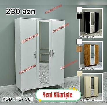 Sifarişlə dolablar: Düz dolab, Yataq otağı üçün, Qarderob, Açılan, Quraşdırıla bilən, 3 qapılı — 2