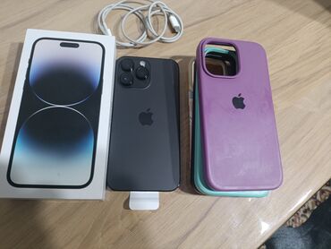 Apple iPhone: IPhone 14 Pro Max, Б/у, 256 ГБ, Jet Black, Кабель, Коробка, Зарядное устройство, 85 %