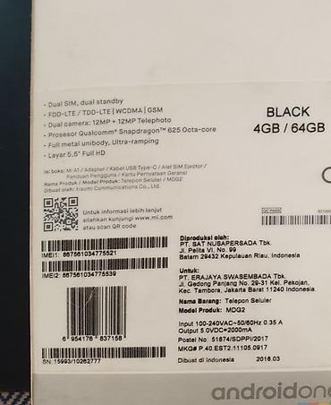 Xiaomi: Xiaomi, Mi A1, Б/у, 64 ГБ, цвет - Черный, 1 SIM — 5