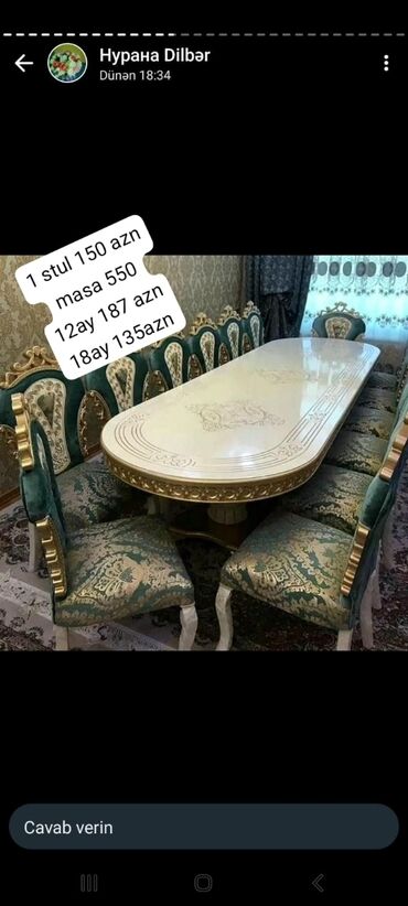 Masa və oturacaq dəstləri: Mebel və məişət əşyaları kreditlə və nəğd satışı (Bütün rayon -da lalafo.az — 5 Masa və oturacaq dəstləri: Mebel və məişət əşyaları kreditlə və nəğd satışı (Bütün rayon — 5