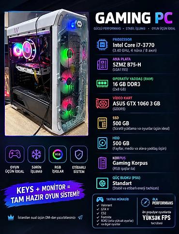 ipad pro m4: Gaming PC – Tam hazır oyun sistemi Texniki göstəricilər: - Prosessor — 1