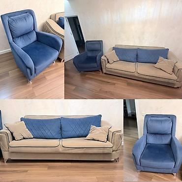 Divan və kreslo dəstləri: İşlənmiş, Divan, 2 kreslo — 1
