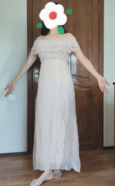итальянская платья: Вечернее платье, Коктейльное, Длинная модель, Без рукавов, Открытая спина, M (EU 38)