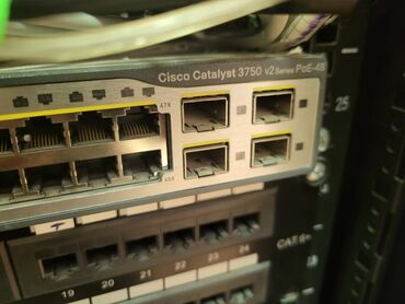 Modemlər və şəbəkə avadanlıqları: 48 portluq POE Switch Cisco Catalyst 3750 v2 series. Yenidir. Istifadə — 2