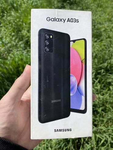 супер подарок: Samsung Galaxy A03s, Б/у, 64 ГБ, цвет - Черный, 2 SIM