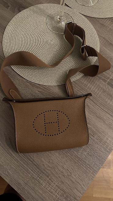hermes cantası: Hermès Evelyne üslubunda çiyin çantası - Material: təbii taxmalı dana — 1
