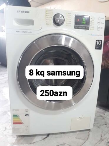 Paltaryuyan maşınlar: Paltaryuyan maşın Samsung, 8 kq, İşlənmiş, Avtomat, Qurutma var, Kredit yoxdur, Ödənişli çatdırılma, Ünvandan götürmə