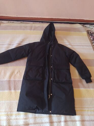 зимние куртки женские длинные: Пуховик, Длинная модель, С капюшоном, 2XL (EU 44)