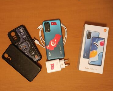 xiomi 6: Xiaomi Redmi Note 11S, 128 GB, rəng - Göy, 
 Barmaq izi, Düyməli, Sensor