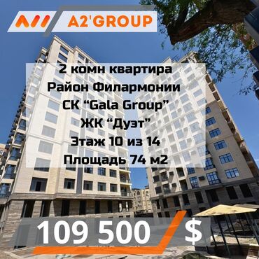 Продажа участков: 2 комнаты, 74 м², Элитка, 10 этаж, ПСО (под самоотделку)