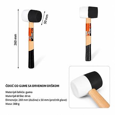 KMT drvena drška crno-beli gumeni čekić 2386002 - Tip: gumeni čekić