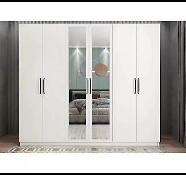 Dolablar: Yeni, 6 qapı, Güzgülü, Ağ, Açılan, Düz dolab — 5