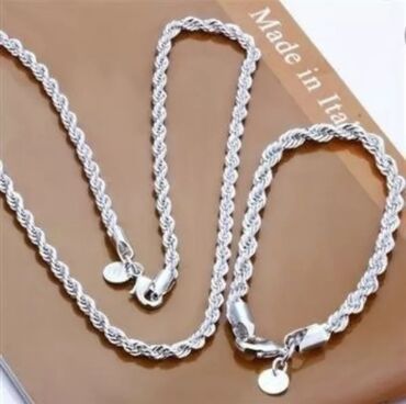 fensi boyfrienfarmerice i tally wejl majica: Sterling srebro 925 set ogrlica i narukvica