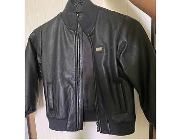 Kurtkalar: Dolce Gabbana 5-6 yash.Qara dəri bomber gödəkçə - Material: qalın — 1