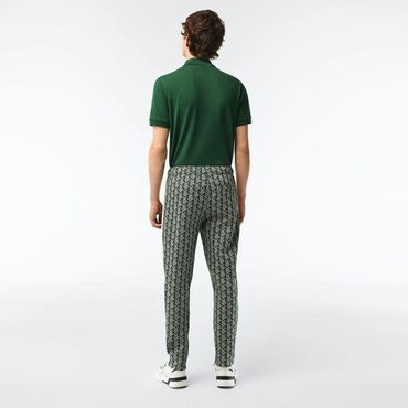 брюки на девочку: Men’s monogram print pants men - green - lacoste - sweatpants &