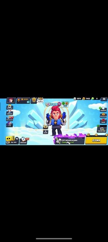 Salam Aleykum. Brawl Stars hesabidir Tek Colt maxdir. 5azn su