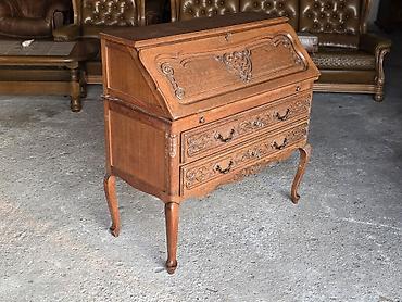 Stilski radni stolovi: Drveni pisaći biro/sekreter u klasičnom stilu - Masivno drvo u toploj — 10