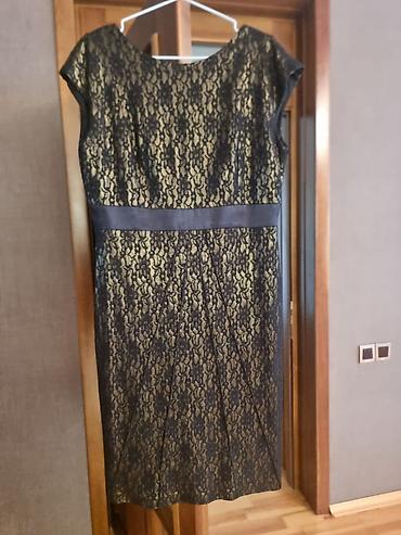 zinət əsyalari: Qara krujeva detallı, qızılı əsaslı zərif kokteyl donu - Model: dizə — 1