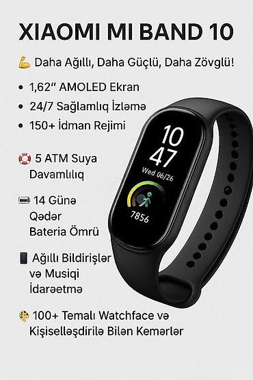Смарт-браслеты: Xiaomi Mi Band 10 Mystic Rose 📣 Xiaomi Mi Band 10 – Sənin Gündəlik — 1