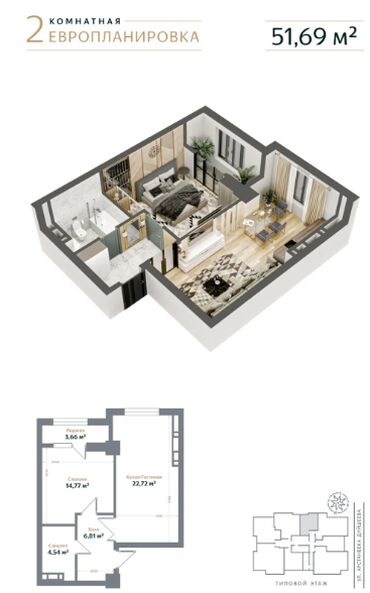 ипотека квартира в оше 2023: 2 бөлмө, 52 кв. м, Элитка, 4 кабат, ПСО (өзү оңдоп түзөтүп бүтүү үчүн)