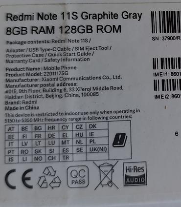 redmi note 11 pro: Redmi, Redmi Note 11S, Б/у, 128 ГБ, цвет - Серый, 2 SIM — 3