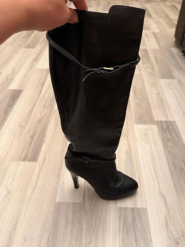 Çəkmələr: BASCONI qadın çəkməsi - Material: təbii dəri (etiketdə: Leather Boot) — 3