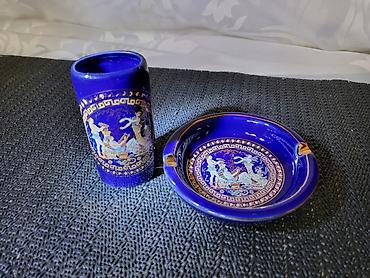 Ostali antikviteti: Grcki set,pepeljara,drzac za upaljac 1950g+. Set grcki,24k — 5