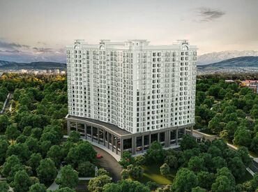 эмарк жибек жолу: 1 комната, 56 м², Элитка, 6 этаж, ПСО (под самоотделку)