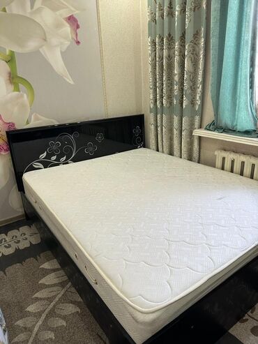 мягкая мебель в бишкеке фото цены: Уктоочу бөлмө гарнитуру, Эки кишилик керебет, түсү - Кара