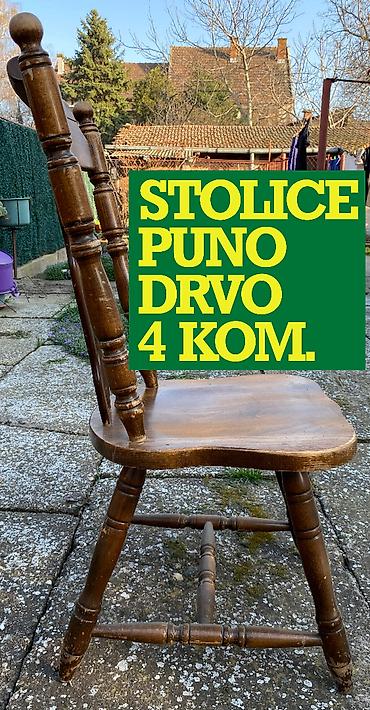 Stolice: Prodajem 4 masivnе drvenе stolice stabilne i čvrste teške i — 1