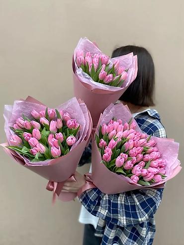 Букеты из живых цветов: Тюльпаны — стильные букеты и одиночные стебли - Разновидности — 9