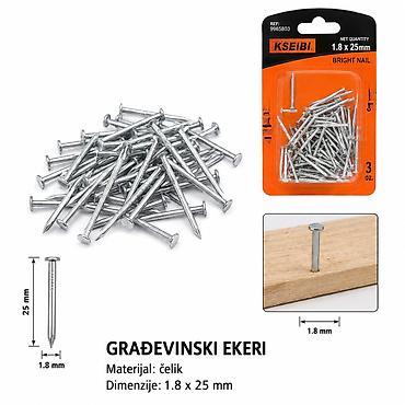 KMT Beli gvozdeni ekser 9368403 Opis: - Beli gvozdeni ekseri za
