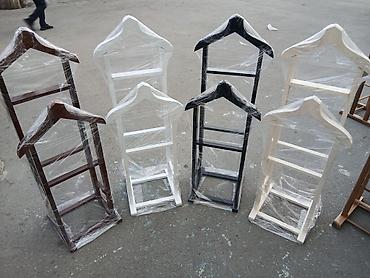 inter tekstil sumqayit: Taxta geyim dayağı (valet stand) - Material: təbii ağac, hamar — 1