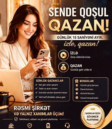 Digər xidmətlər: Xidmət: Qısa videolara baxaraq gündəlik gəlir əldə etmə imkanı — 1