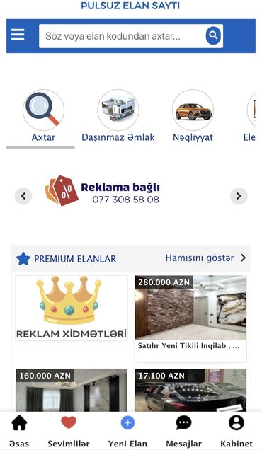 iş elanları saytı: Mobil tətbiqlərin hazırlanması, SEO | Domen, Hosting