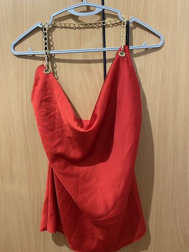 ženske tunike online: S (EU 36), M (EU 38), Satin, Single-colored, color - Red
