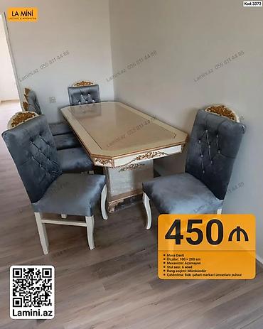 Mebel dəsti – klassik üslubda masa və 6 ədəd stul - Masa ölçüləri