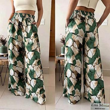 mango ogrlice: Ženske široke pantalone – Emi Moda, Made in Italy - Kroj: široke — 1