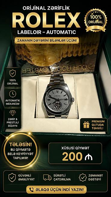 orijinal rolex: ROLEX Labeloir – Automatic kişi qol saatı – 100% orijinal olaraq — 1