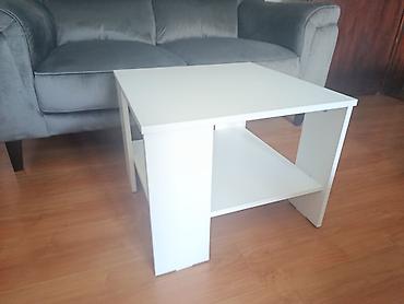 beli stolovi: Moderan beli klub-sto/stočić za dnevnu sobu 50x50x50 cm - Kvadratna — 2