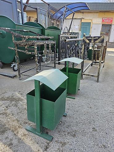 19 lt su qablari: Metal küçə zibil qabı – üstü örtüklü model - Material: qalın metal — 4