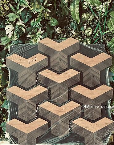 Beton panel divarlar: Dekorativ MDF 50"50yə dekorlar - Tətbiq sahəsi: qonaq otağı, yataq — 7