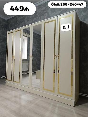divarda kitab refi: G_1 modellı qapalı geyim dolabı - Ölçü: 200 × 240 × 47 sm - Rəng — 1