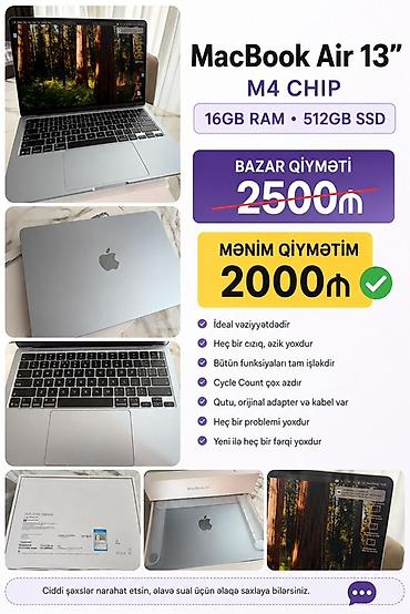 2.el macbook: Apple MacBook Air 13" (M4 çip) - Prosessor: Apple M4 - Ekran: 13.6" — 5
