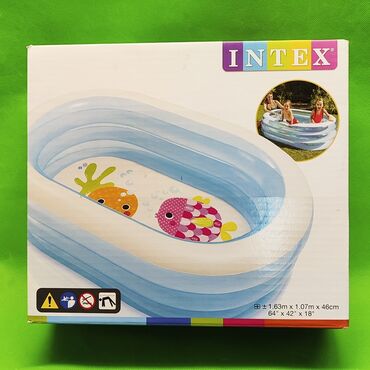Игрушки: Бассейн детский надувной для купания в воде. Яркий бассейн с морским