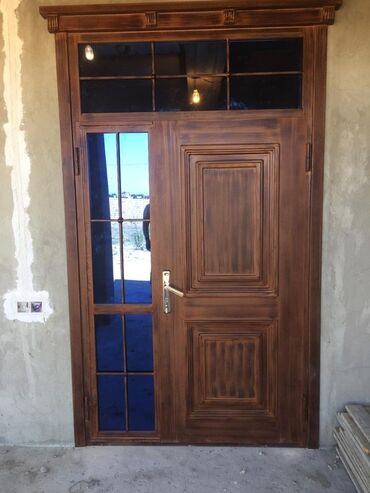 Qaraj darvazaları: Dəmir Qaraj darvazası, Seksional, Avtomatik, rəng - Qəhvəyi, Qapı ilə — 13