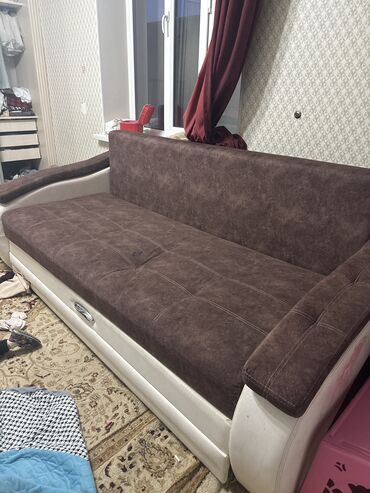 альянс мебель в рассрочку: Диван-кровать, цвет - Коричневый, Б/у