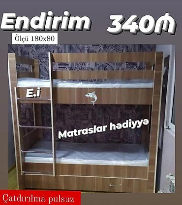 mebel usaq: İki mərtəbəli çarpayı – ölçü 180x80. - Korpus: taxta teksturalı — 1
